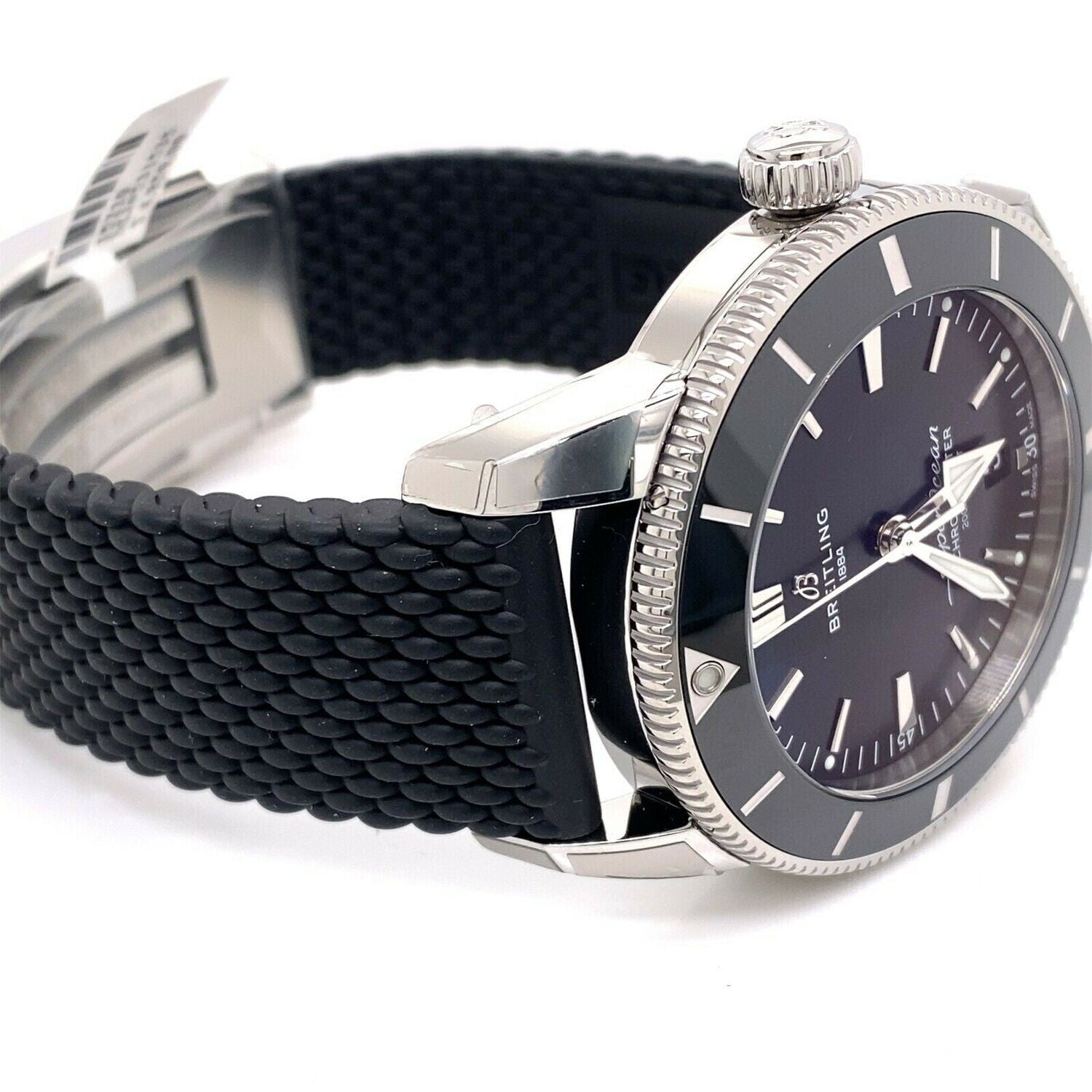Breitling Superocean Heritage B20 Automatic 44 Black Dial Black Mesh Bracelet Watch for Men - AB2030121B1S1