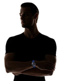 Burberry The City Sport Chronograph Black Dial Blue Rubber Strap Watch For Men - BU9807