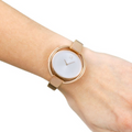 Calvin Klein Impetuos Silver Dial Rose Gold Steel Strap Watch for Women - K4F2N616