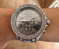 Michael Kors Wren Chronograph Crystals Silver Dial Silver Steel Strap Watch For Women - MK6317