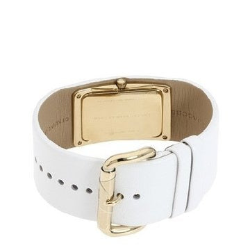Marc Jacobs Champagne Dial White Leather Strap Watch for Women - MBM2043