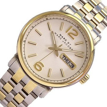 Marc Jacobs Fergus White Dial Two Tone Steel Strap Watch for Men - MBM5079