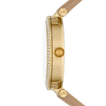 Michael Kors Parker Three-Hand Gold Dial Brown Leather Strap Watch For Women - MK4725