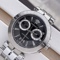 Versace Aion Chronograph Black Dial Silver Steel Strap Watch for Men - VBR080017