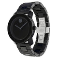 Movado Bold Black Dial Black Steel Strap Watch For Men - 3600047