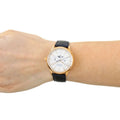 Movado Heritage Celestograf White Mother of Pearl Dial Blue Leather Strap Watch For Women - 3650011
