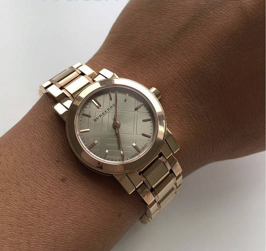 Burberry The City Nude Dial Rose Gold Steel Strap Watch for Women - BU9228