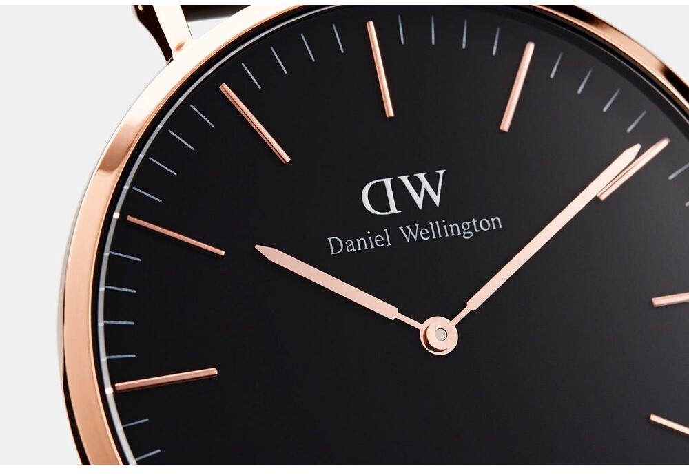 Daniel Wellington Classic Bayswater Black Dial Black NATO Strap Watch For Women - DW00100281