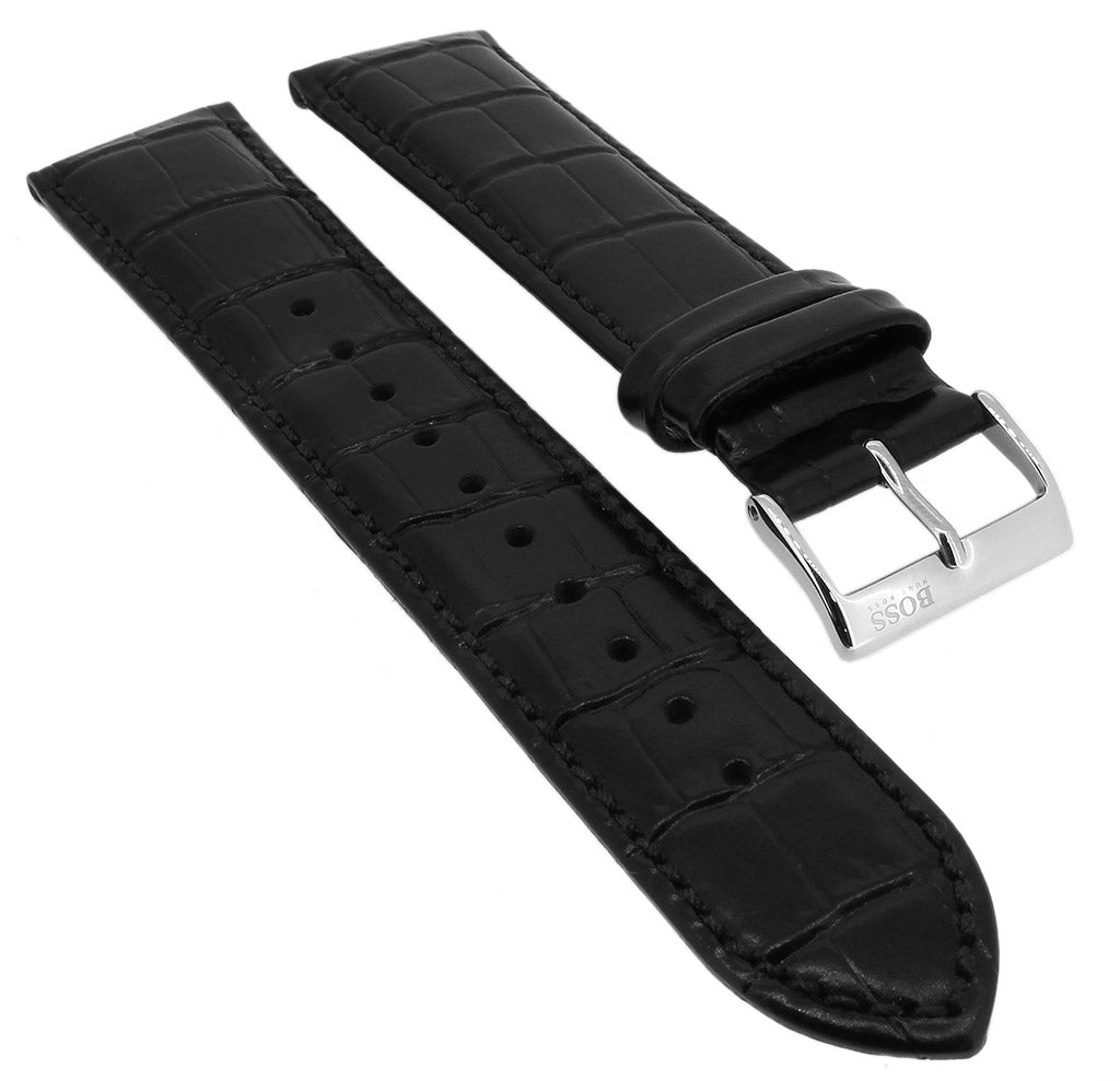 Hugo Boss Jet Blue Dial Black Leather Strap Watch for Men - 1513283