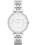 Fossil Jacqueline White Dial Silver Steel Strap Watch for Women - ES3698