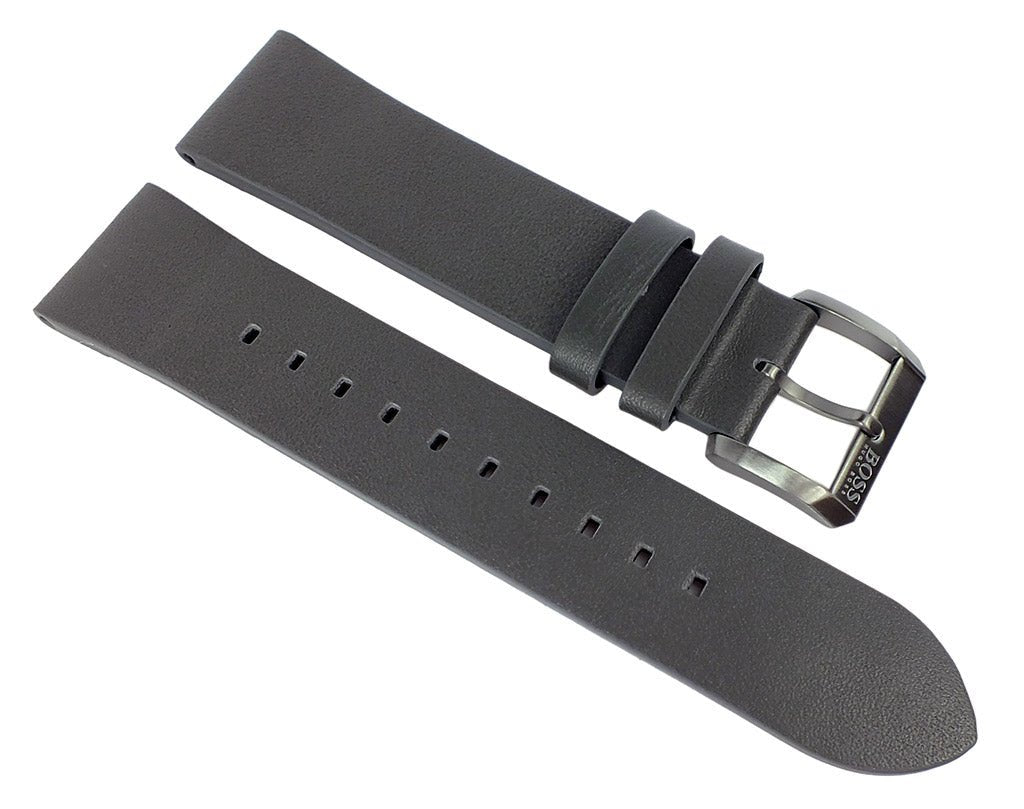 Hugo Boss Architectural Grey Dial Grey Leather Strap Watch for Men - 1513570