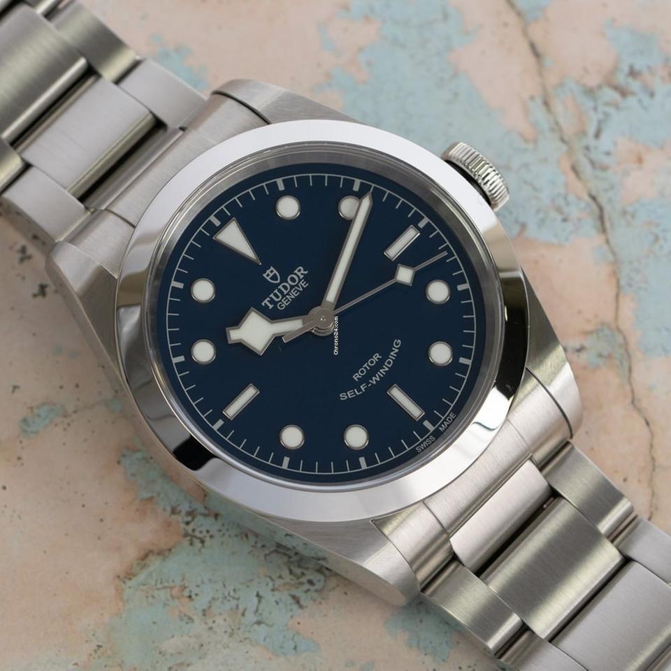Tudor Black Bay Automatic Black Dial Silver Steel Strap Watch for Men - M79540-0001