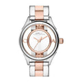 Marc Jacobs Tether Transparent White Dial Two Tone Steel Strap Watch for Women - MBM3418