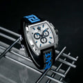 Versace Dominus Chronograph Silver Dial Black Rubber Strap Watch For Men - VE6H00123