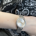 Guess Chelsea Quartz Silver Dial Silver Mesh Strap Watch For Women - W0647L6