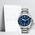 Tudor Black Bay Automatic Blue Dial Silver Steel Strap Watch for Men - M79540-0004