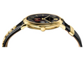 Versace V-Circle Manifesto Edition Black Dial Black Leather Strap Watch for Men - VBQ050017