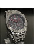 Hugo Boss Supernova Grey Dial Grey Steel Strap Watch for Men - 1513361