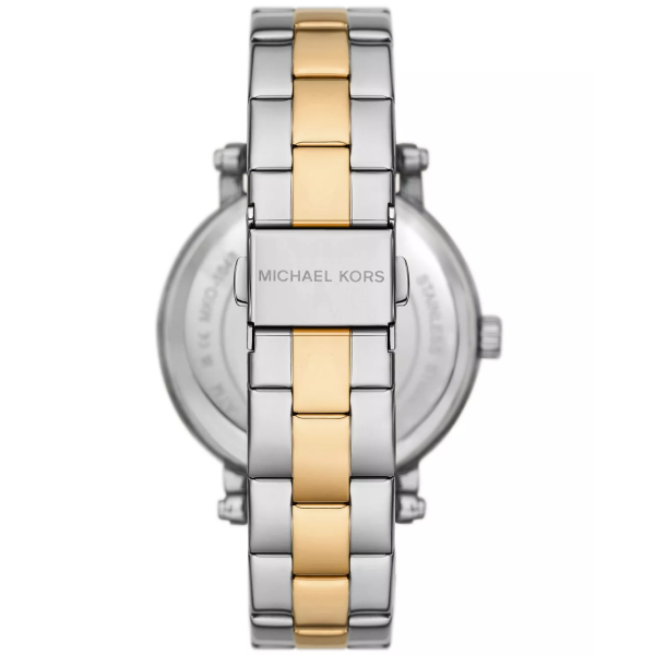 Michael Kors Analog Blue Dial Two Tone Steel Strap Watch for Women - MKO1049