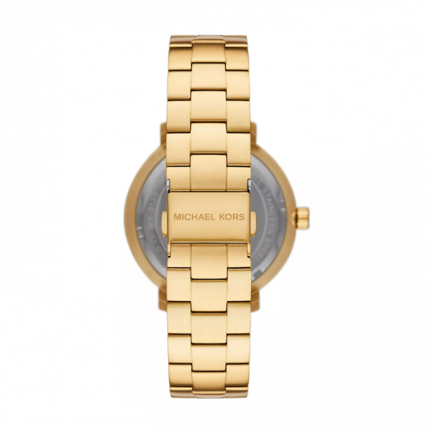 Michael Kors Blake Quartz Black Dial Gold Steel Strap Watch for Men - MK9136