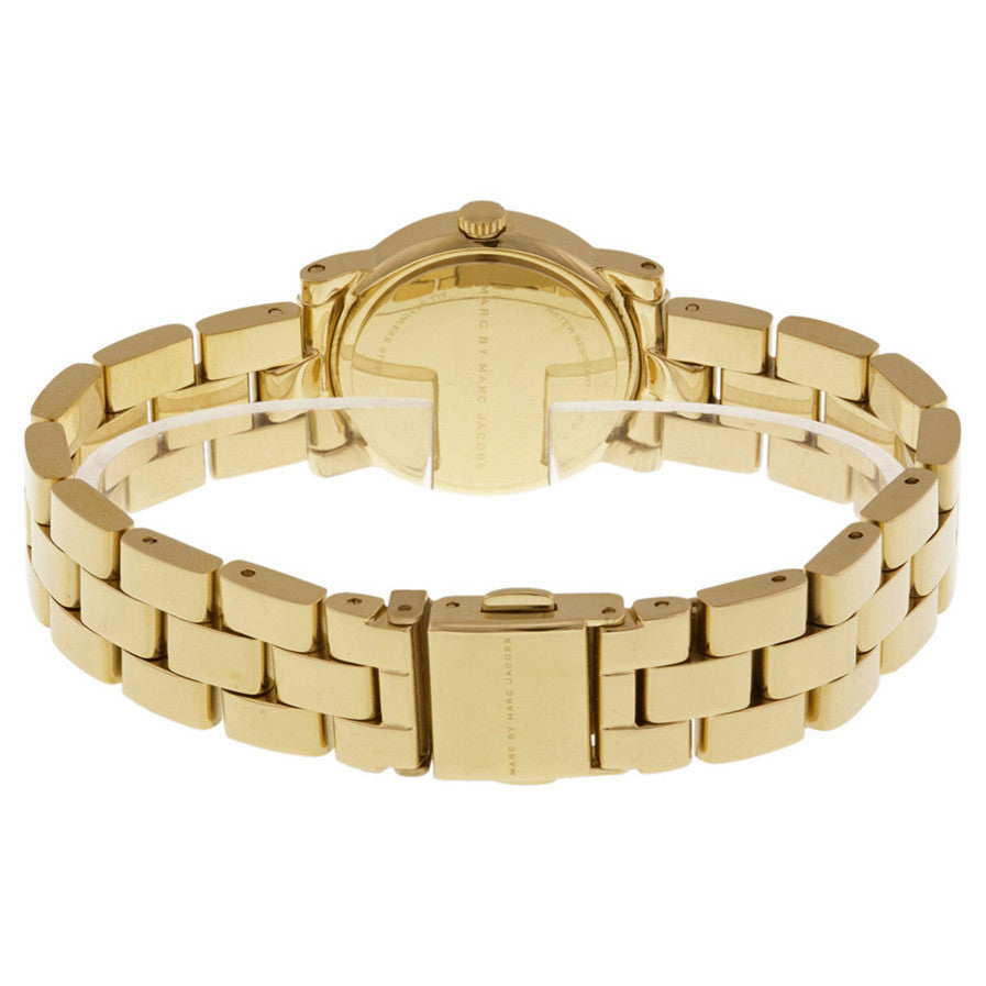 Marc Jacobs Mini Amy White Dial Gold Steel Strap Watch for Women - MBM3057