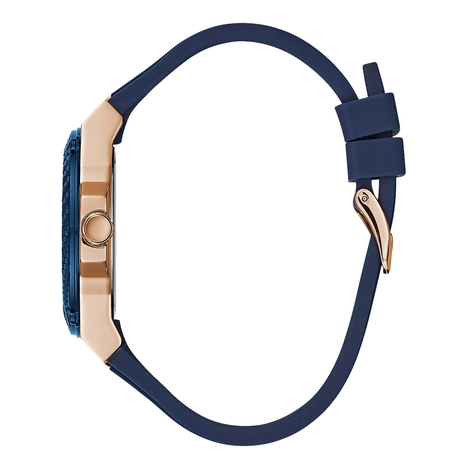 Guess Zena Blue Dial Blue Silicone Strap Watch For Women - W1049L2