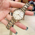 Burberry The Classic Champagne Dial Gold Steel Strap Watch for Women - BU10109