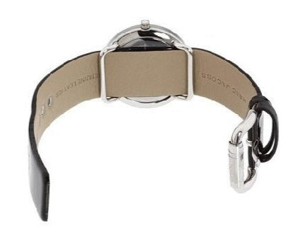 Marc Jacobs Amy Black Dial Black Leather Strap Watch for Women - MBM1163