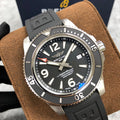 Breitling Superocean II 44mm Black Dial Black Rubber Strap Watch for Men - A17367D71B1S2