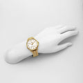 Coach Delancey Classic White Dial Gold Steel Strap Watch for Women - 14502261