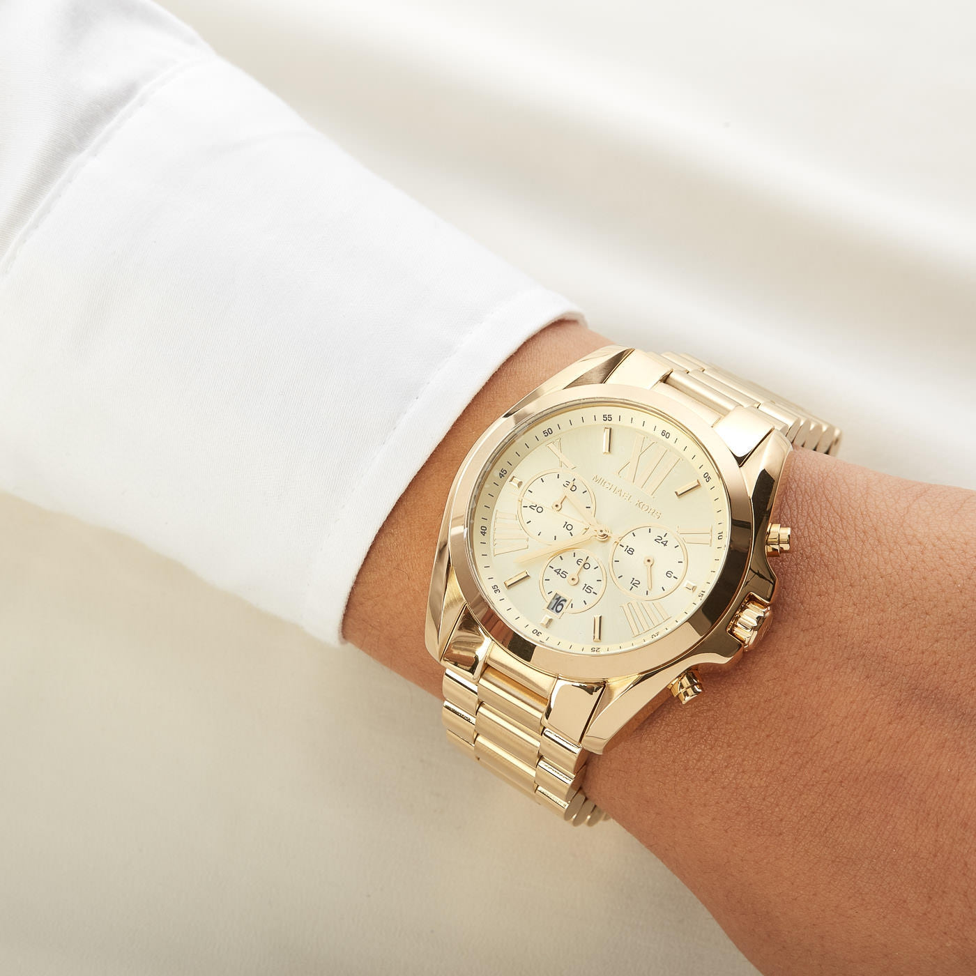 Michael Kors Bradshaw Gold Dial Gold Steel Strap Watch for Women - MK5605