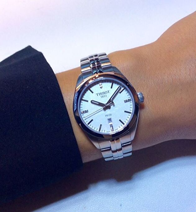 Tissot T Classic PR 100 Lady Silver Dial Watch For Women - T101.210.11.036.00