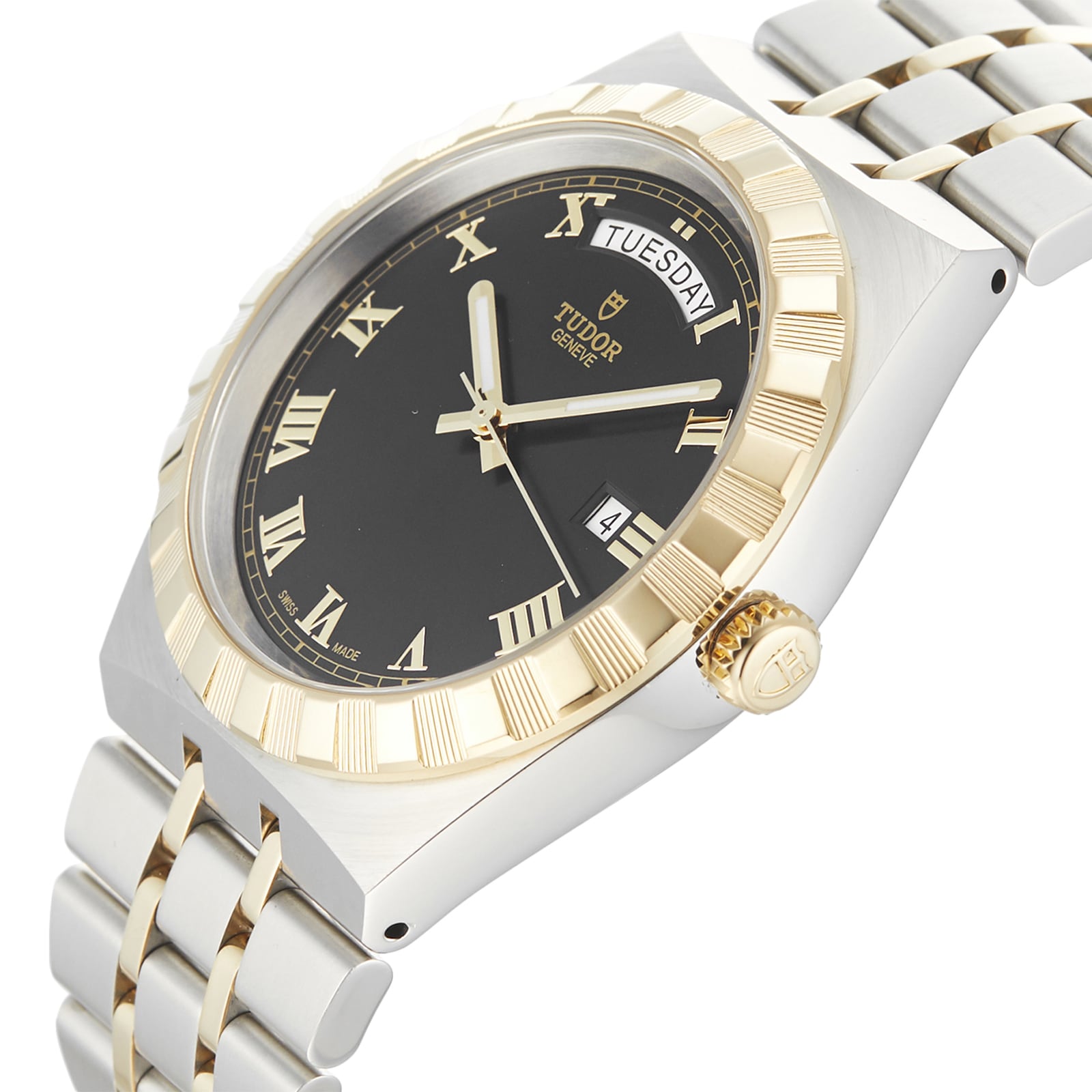 Tudor Royal Automatic Black Dial Two Tone Steel Strap Watch for Men - M28603-0003