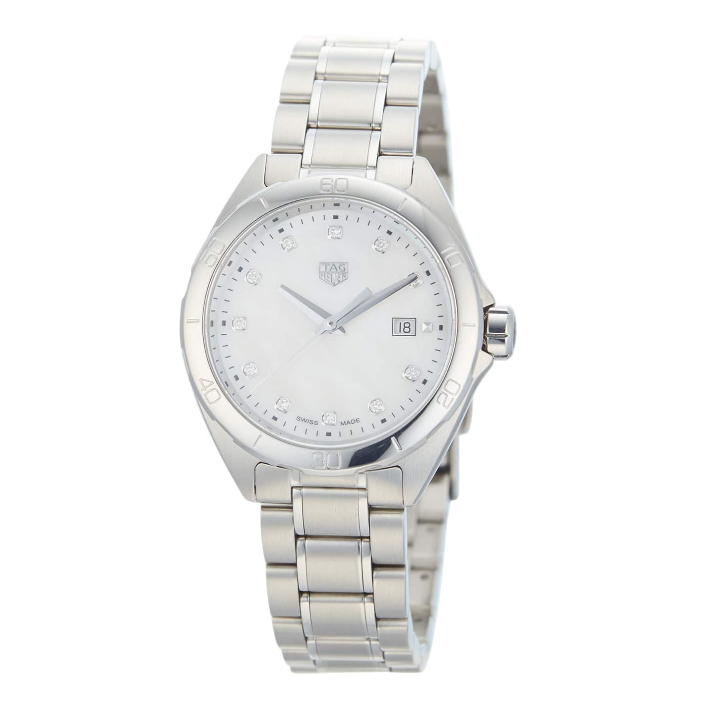 Tag Heuer Formula 1 Diamonds Mother Of Pearl White Dial Silver Steel Strap Watch for Women - WBJ1419.BA0664