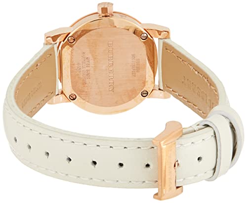 Burberry The City White Dial White Leather Strap Watch for Women - BU9209