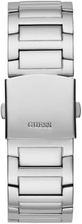Guess King Quartz Silver Dial Silver Steel Strap Watch For Men - GW0497G1