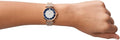 Emporio Armani Gianni T-Bar Quartz Crystals Black Dial Gold Steel Strap Watch For Women - AR11423