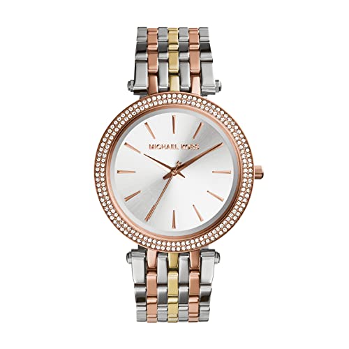 Michael Kors Darci Silver Dial Two Tone Stainless Steel Strap Watch for Women - MK3203