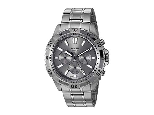 Fossil Garrett Chronograph Grey Dial Grey Steel Strap Watch for Men - FS5621