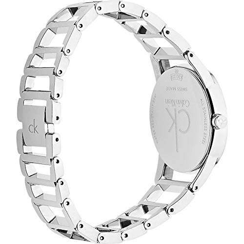 Calvin Klein Stately Black Dial Silver Steel Strap Watch for Women - K3G2312S