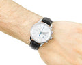 Hugo Boss Jet Silver Dial Black Leather Strap Watch for Men - 1513282