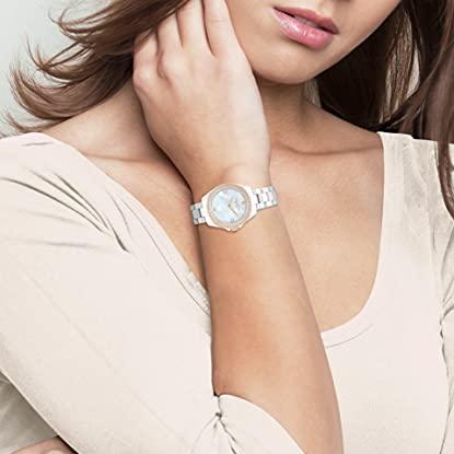 Coach Preston Mother of Pearl White Dial White Steel Strap Watch for Women - 14503662
