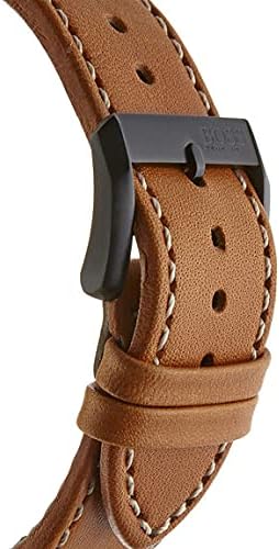 Hugo Boss Aeroliner Maxx Chronograph Black Dial Brown Leather Strap Watch For Men - 1513082