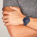 Hugo Boss Navigator Chronograph Blue Dial Blue Mesh Bracelet Watch for Men - 1513538