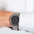 Tissot PR 100 Chronograph Black Dial Silver Mesh Bracelet Watch For Men - T101.417.11.051.01