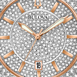 Bulova Phantom Crystal Silver Dial Two Tone Steel Strap Watch for Men - 98B324