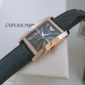 Emporio Armani Classic Black Dial Black Leather Strap Watch For Men - AR0168