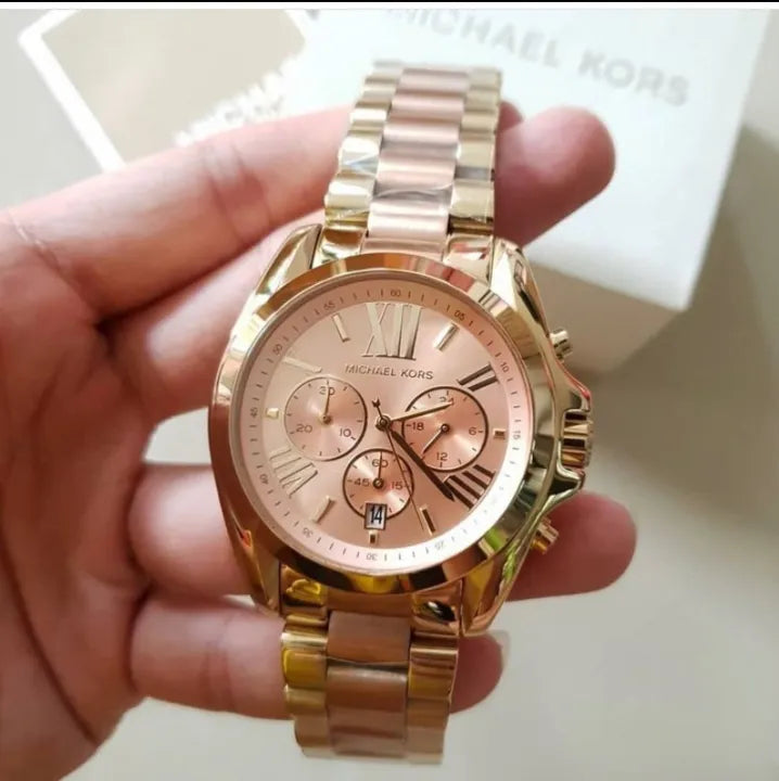 Michael Kors Bradshaw Gold Dial Two Tone Steel Strap Watch for Women - MK6359