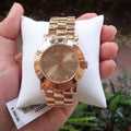 Marc Jacobs Amy Mother of Pearl Black Dial Rose Gold Steel Strap Watch for Women - MBM8610