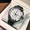 Tag Heuer Aquaracer Chronograph White Dial Black Rubber Strap Watch for Men - CAY1111.FT6041